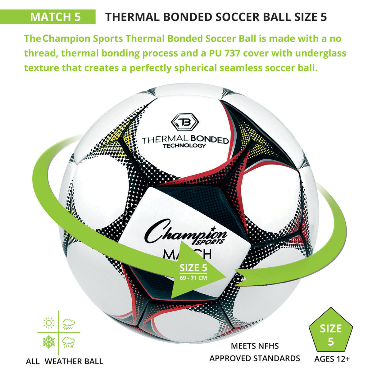 Champion Sports THERMAL BONDED SOCCERBALL, SIZE 5
