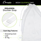 MESH EQUIPMENT BAG WITH SHOULDER STRAP WHITE