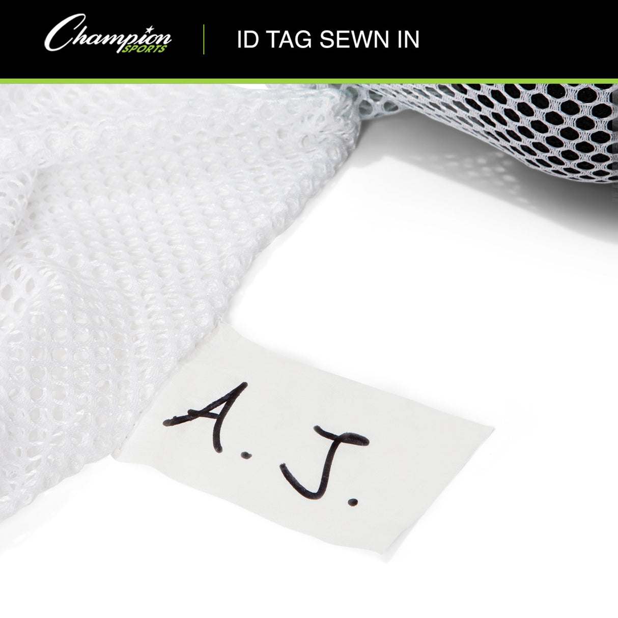 MESH EQUIPMENT BAG WITH SHOULDER STRAP WHITE