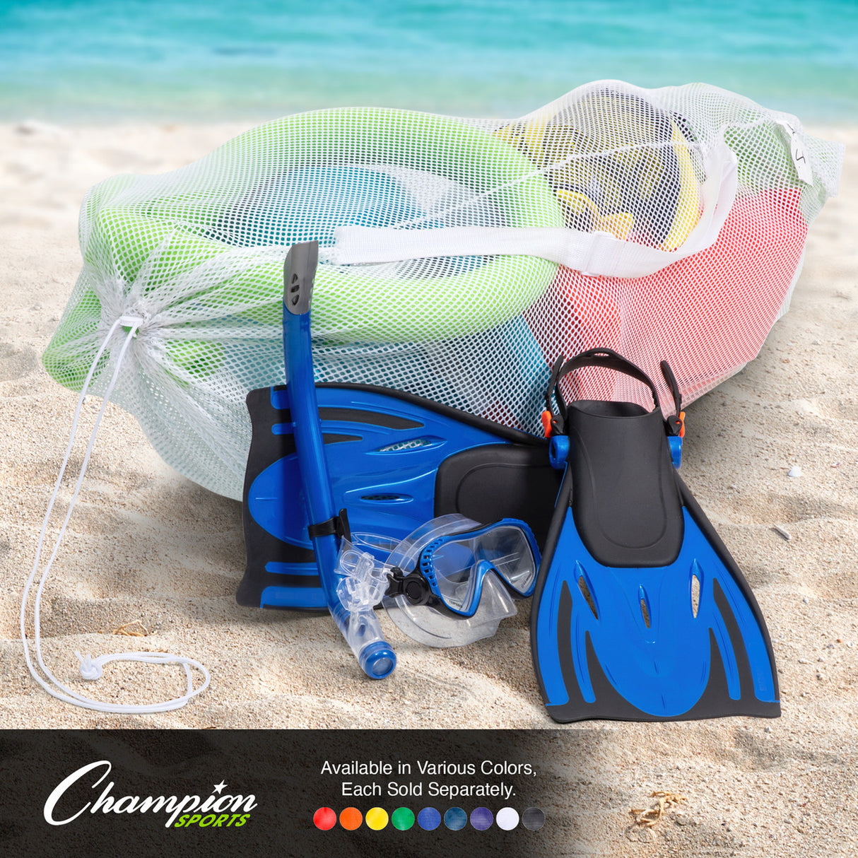 MESH EQUIPMENT BAG WITH SHOULDER STRAP WHITE