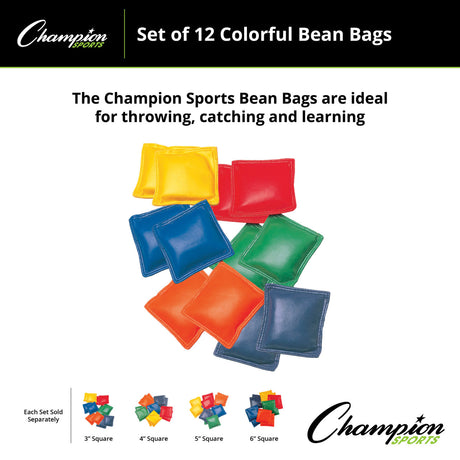 Champion Sports BEAN BAGS, SET OF 12 3" SQUARE