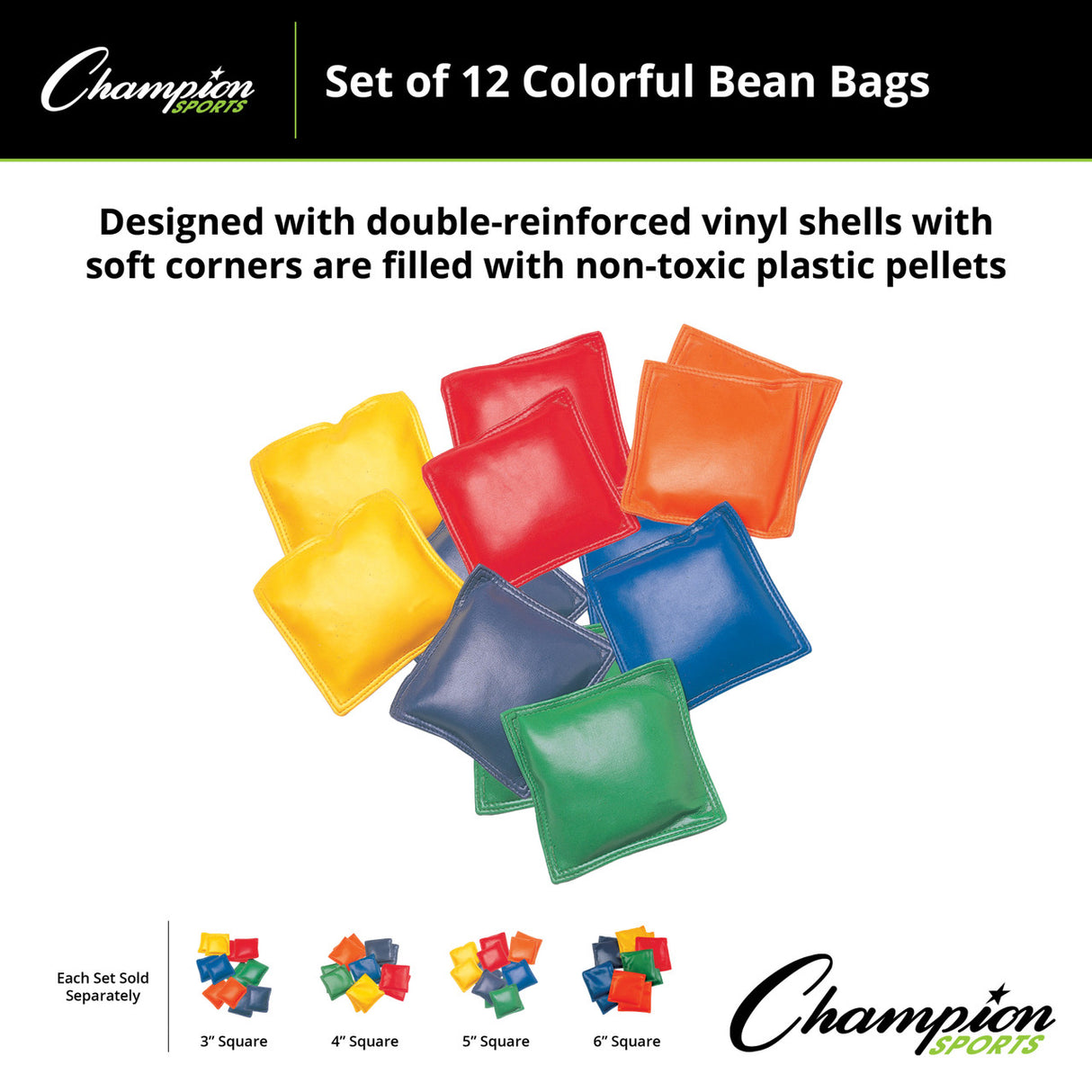 Champion Sports BEAN BAGS, SET OF 12 3" SQUARE