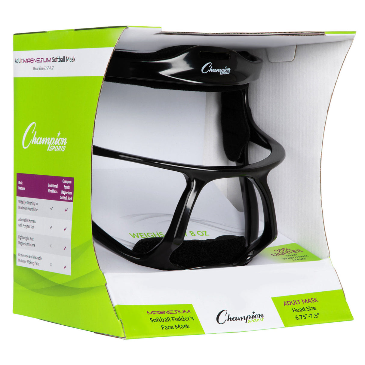 Champion Sports MAGNESIUM SOFTBALL FACEMASK ADULT/BLACK