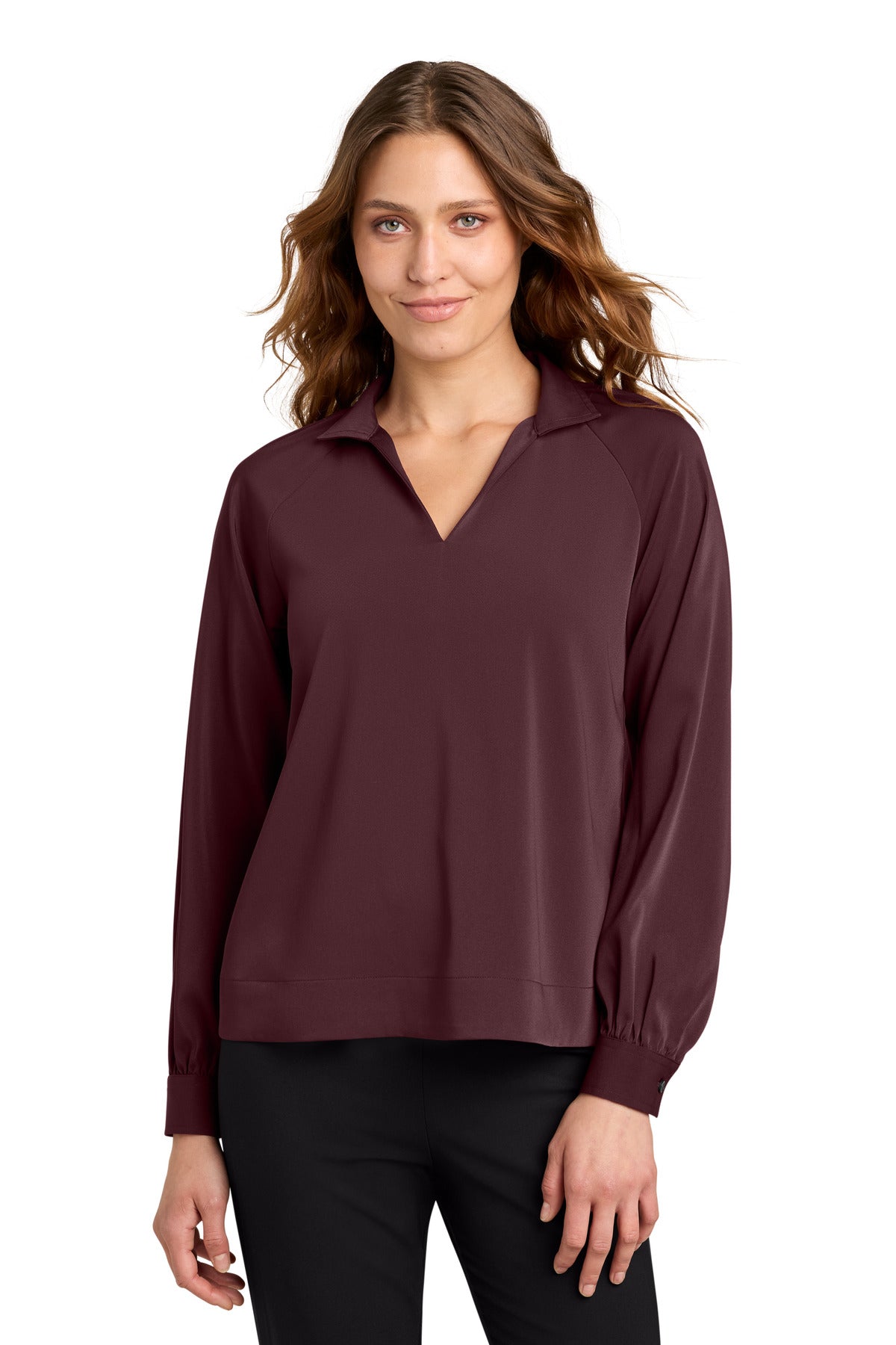 Mercer+Mettle MM2019 Womens Long Sleeve Buttery Soft Popover Blouse
