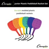 Champion Sports PLASTIC PADDLEBALL RACKET SET 15" L