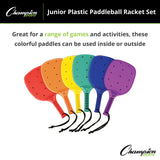Champion Sports PLASTIC PADDLEBALL RACKET SET 15" L