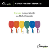 Champion Sports PLASTIC PADDLEBALL RACKET SET 15" L