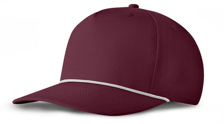 J7256 Clubhouse Performance Rope Cap - Merlot with White Rope (Front)