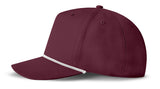 J7256 Clubhouse Performance Rope Cap - Merlot with White Rope (Side)