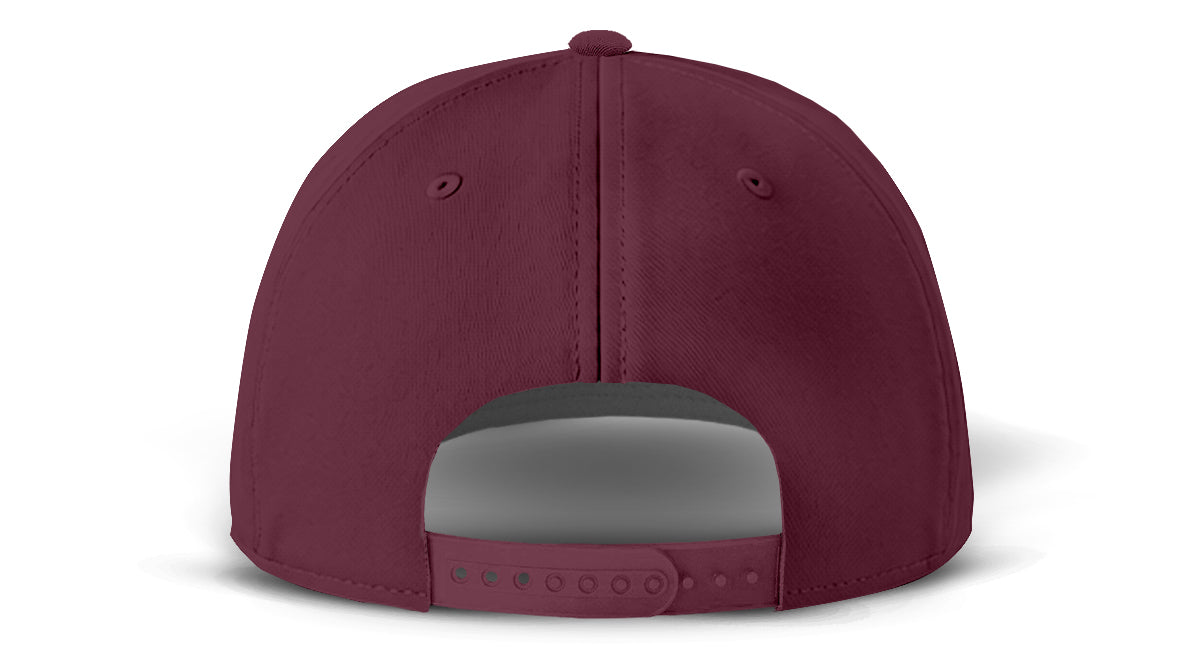 J7256 Clubhouse Performance Rope Cap - Merlot with White Rope (Back)