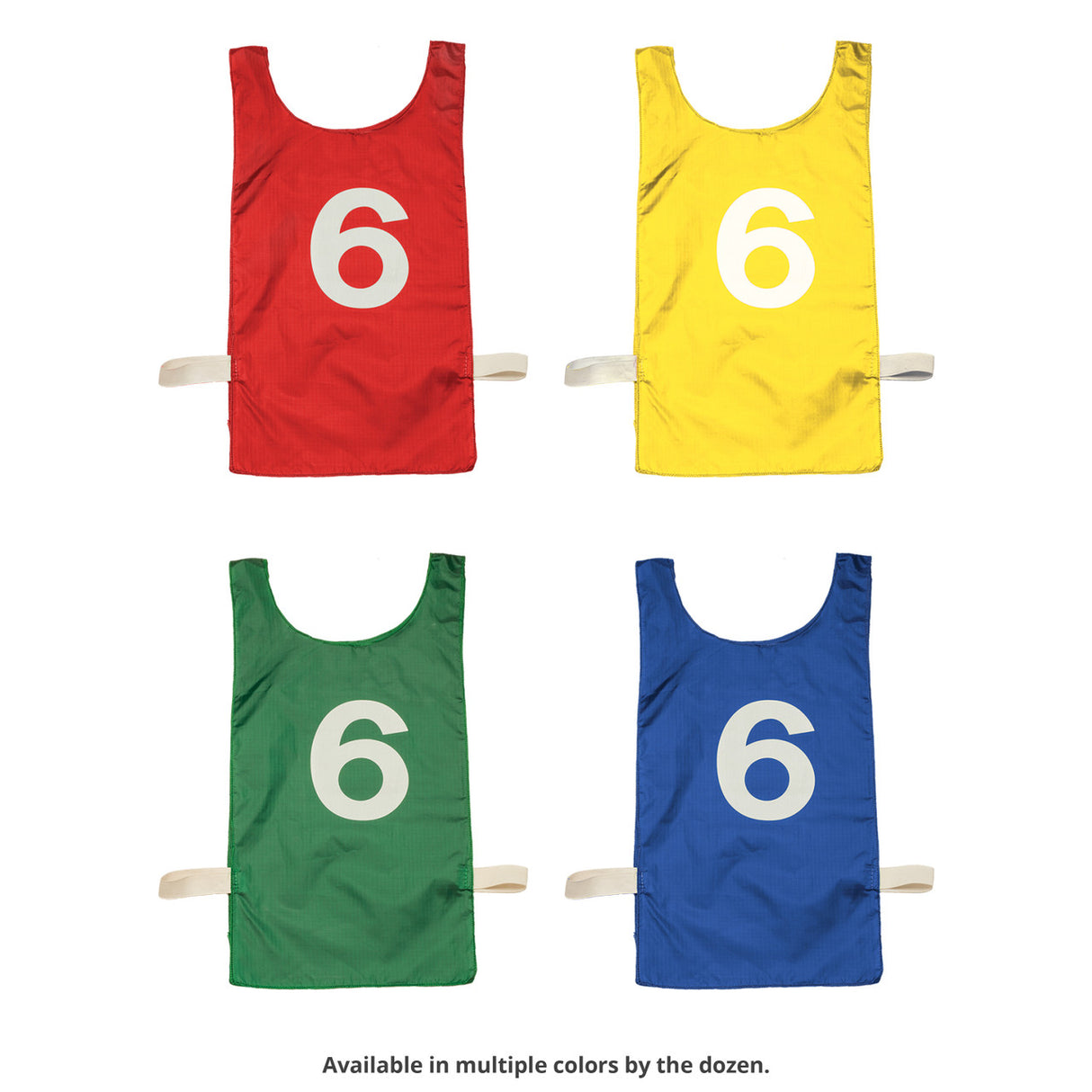 NUMBERED HEAVYWEIGHT NYLON PINNIES, YOUTH RED