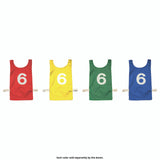 NUMBERED HEAVYWEIGHT NYLON PINNIES, YOUTH RED