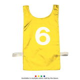 NUMBERED HEAVYWEIGHT NYLON PINNIES, YOUTH RED