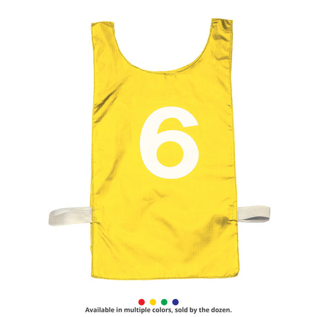 NUMBERED HEAVYWEIGHT NYLON PINNIES, YOUTH RED
