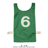 NUMBERED HEAVYWEIGHT NYLON PINNIES, YOUTH RED