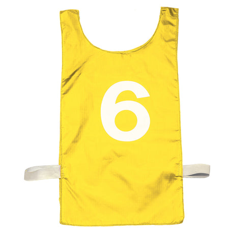 NUMBERED HEAVYWEIGHT NYLON PINNIES, YOUTH RED