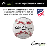Champion Sports OFFICIAL LEAGUE PREMIUM BASEBALLS