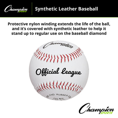 Champion Sports SYNTHETIC LEATHER OFFICIAL LEAGUE BASEBALLS
