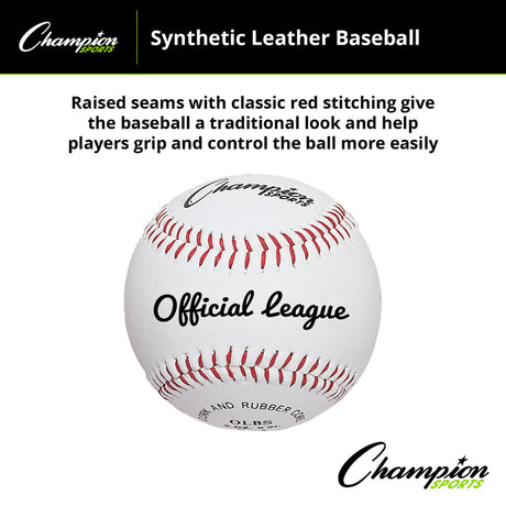 Champion Sports SYNTHETIC LEATHER OFFICIAL LEAGUE BASEBALLS