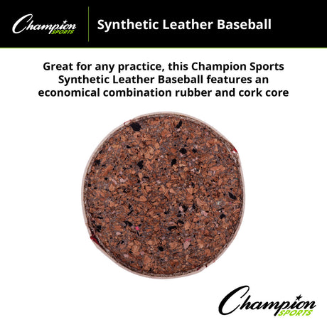 Champion Sports SYNTHETIC LEATHER OFFICIAL LEAGUE BASEBALLS