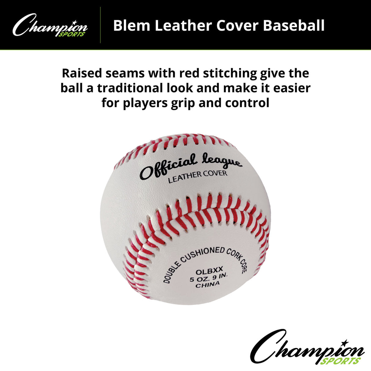 Champion Sports BLEM LEATHER COVER BASEBALLS