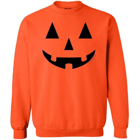 Joe's USA - JACK O' LANTERN PUMPKIN Halloween Costume Orange Crewneck Sweatshirt Joe's USA Mens Apparel