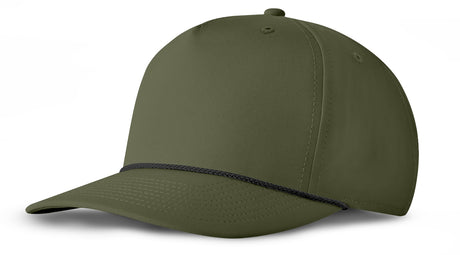 J7256 Clubhouse Performance Rope Cap - Olive with Black Rope (Front)