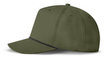 J7256 Clubhouse Performance Rope Cap - Olive with Black Rope (Side)