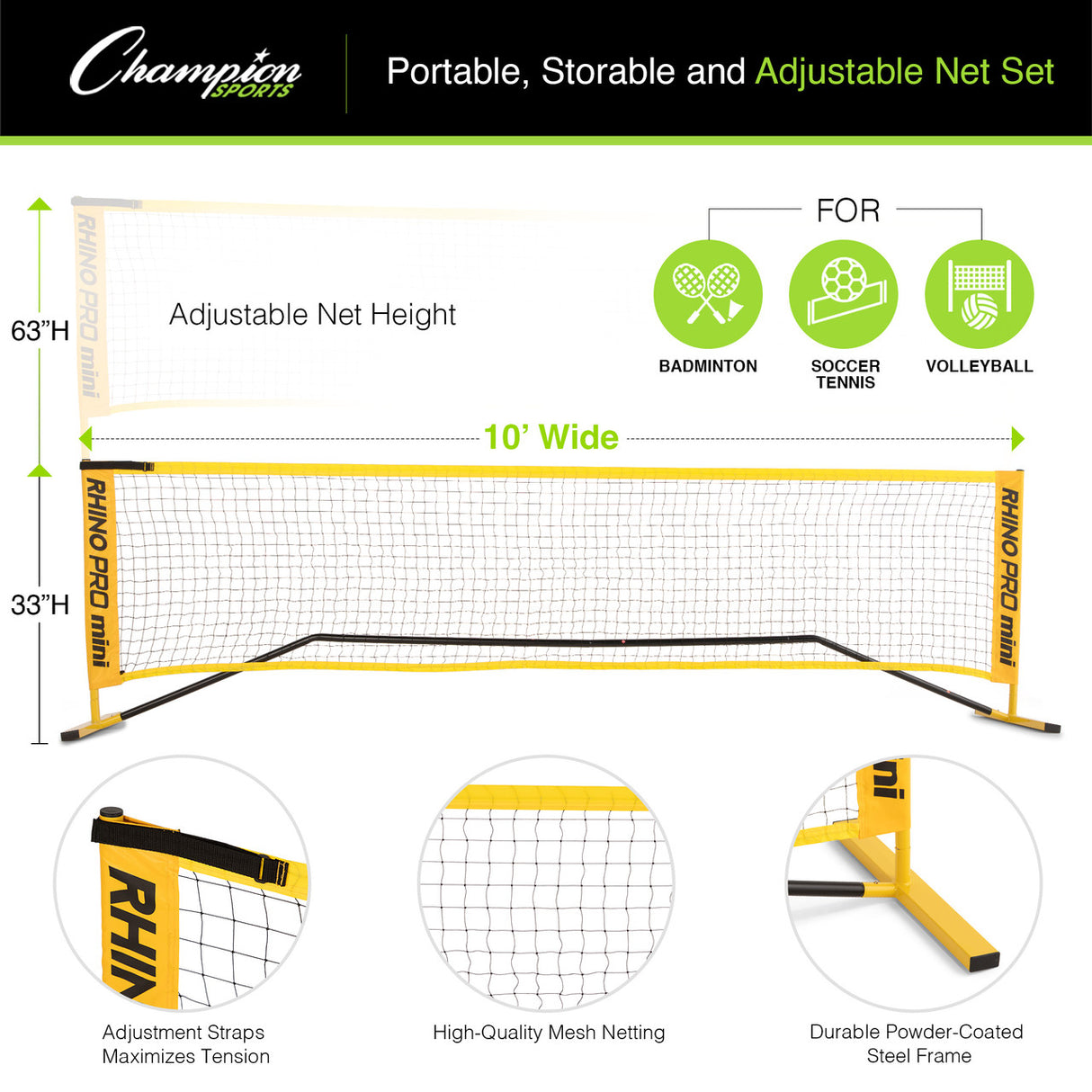 RHINO PORT-A-NET SET 10' W
