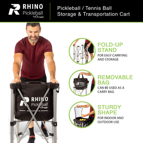 RHINO Pickleball PICKLEBALL/TENNIS BALL CART