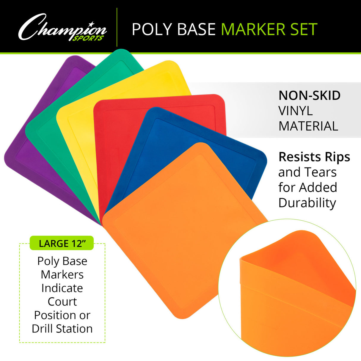 Champion Sports POLY BASE MARKER SET