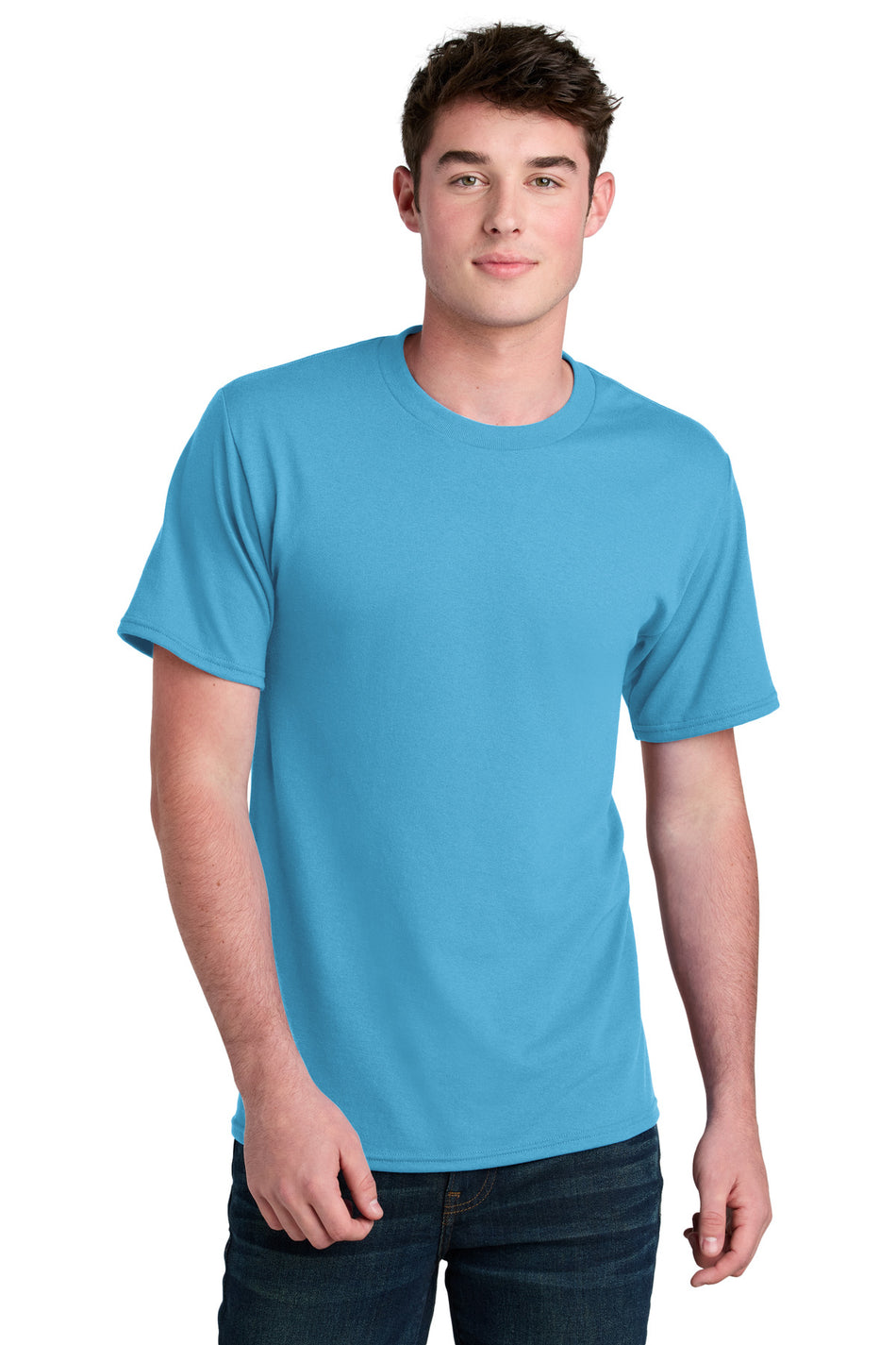 Port & Company ® Core Blend Recycled Tee PC01 - Aquatic Blue - Port & Company PC01 T-Shirts Port & Company Aquatic Blue S