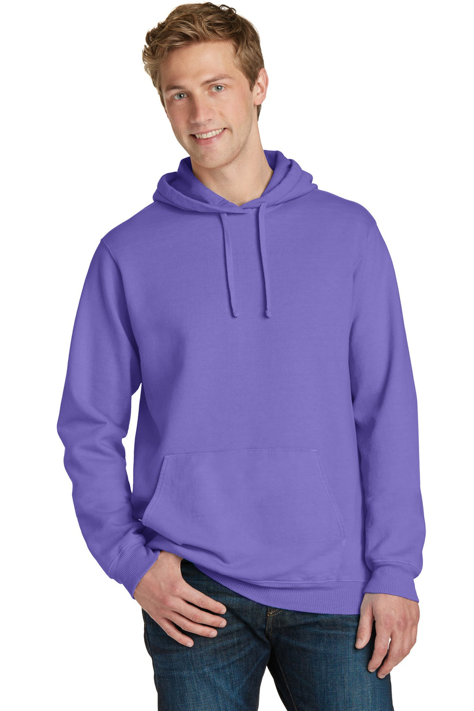 Port & Company ®  Beach Wash ®  Garment-Dyed Pullover Hooded Sweatshirt. PC098H - Amethyst - Port & Company PC098H