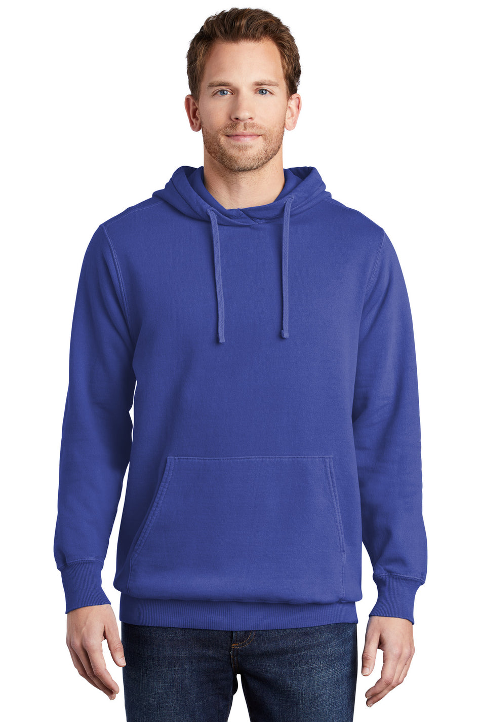 Port & Company ® Beach Wash ® Garment-Dyed Pullover Hooded Sweatshirt. PC098H - Blue Iris - Port & Company PC098H Sweatshirts/Fleece Port & Company Blue Iris S