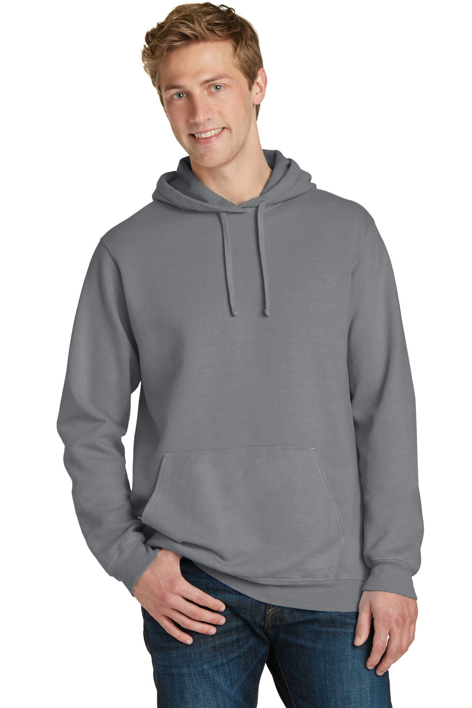 Port & Company ® Beach Wash ® Garment-Dyed Pullover Hooded Sweatshirt. PC098H - Coal - Port & Company PC098H Sweatshirts/Fleece Port & Company Coal S