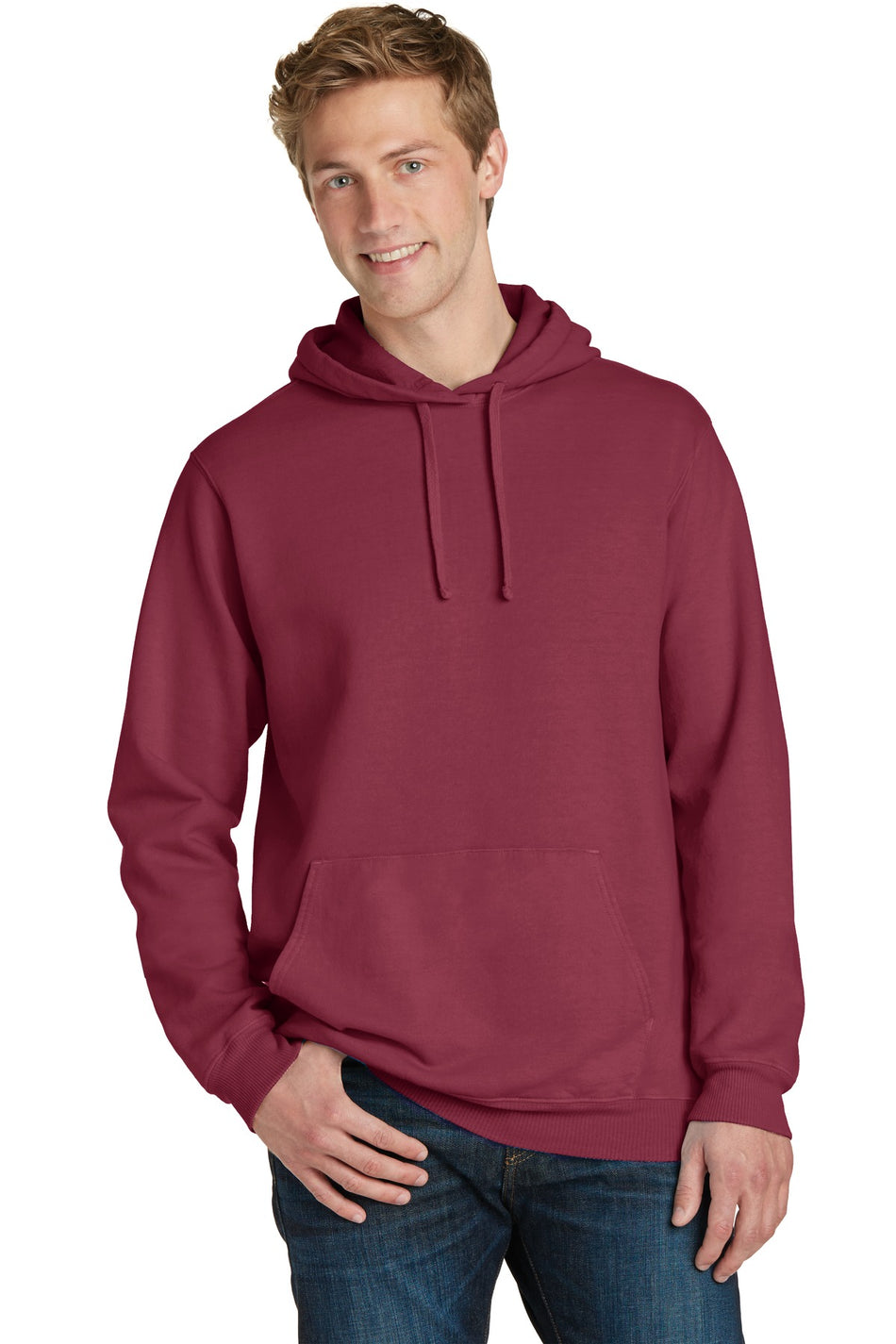 Port & Company ® Beach Wash ® Garment-Dyed Pullover Hooded Sweatshirt. PC098H - Merlot - Port & Company PC098H Sweatshirts/Fleece Port & Company Merlot S