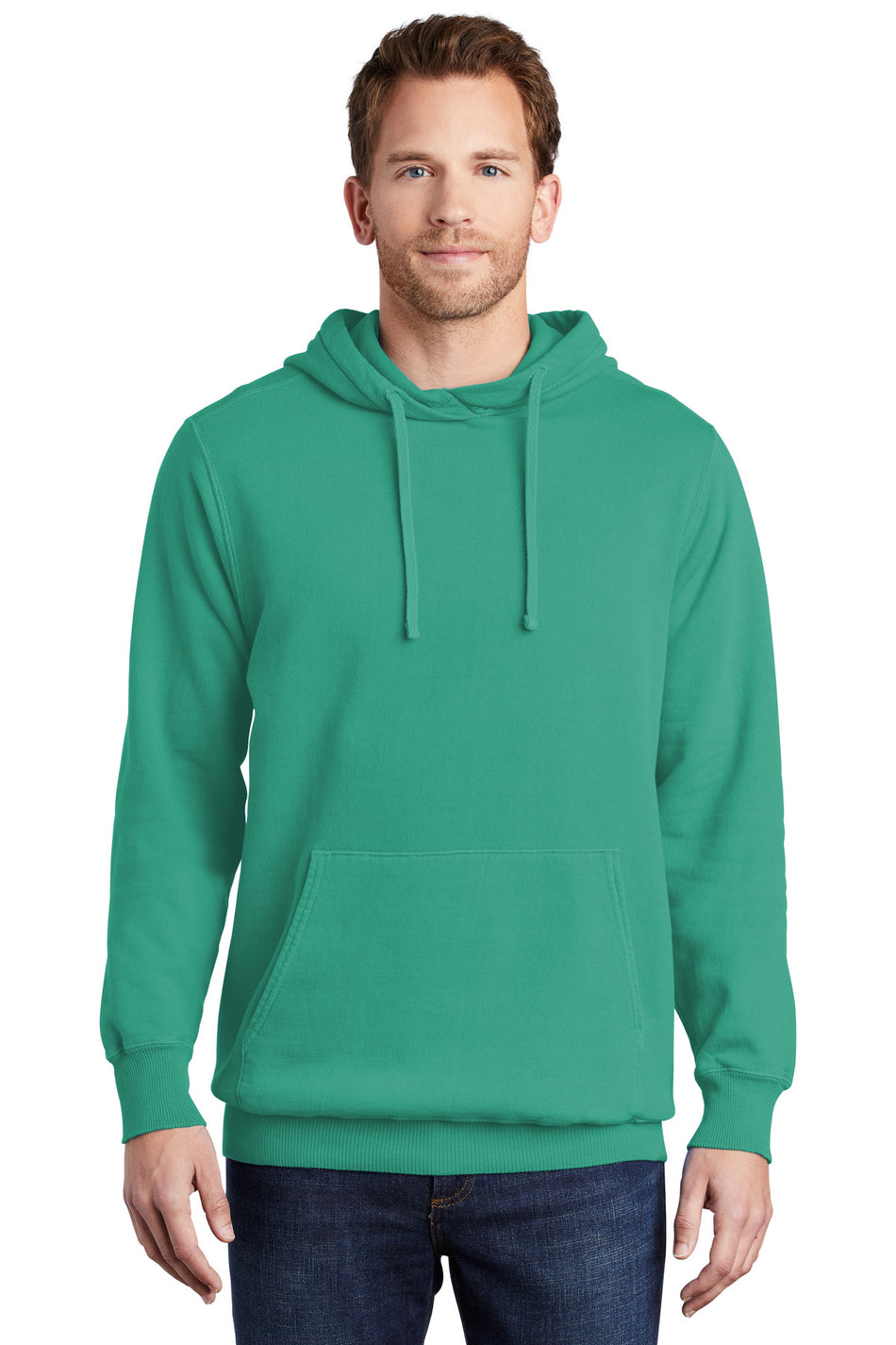 Port & Company ® Beach Wash ® Garment-Dyed Pullover Hooded Sweatshirt. PC098H - Peacock - Port & Company PC098H Sweatshirts/Fleece Port & Company Peacock S