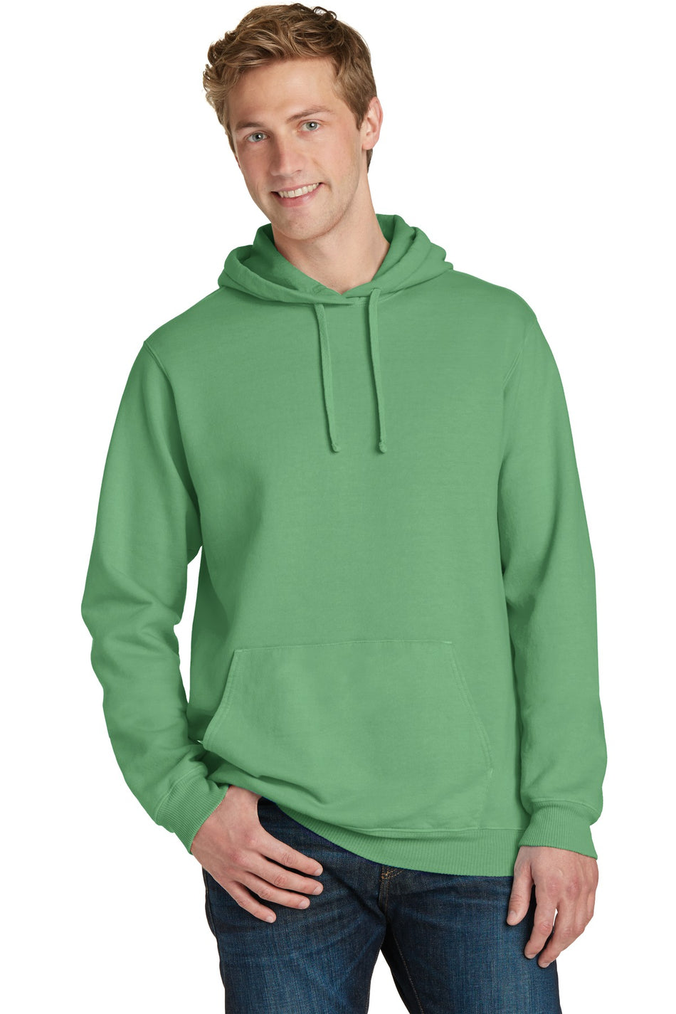 Port & Company ®  Beach Wash ®  Garment-Dyed Pullover Hooded Sweatshirt. PC098H - Safari - Port & Company PC098H