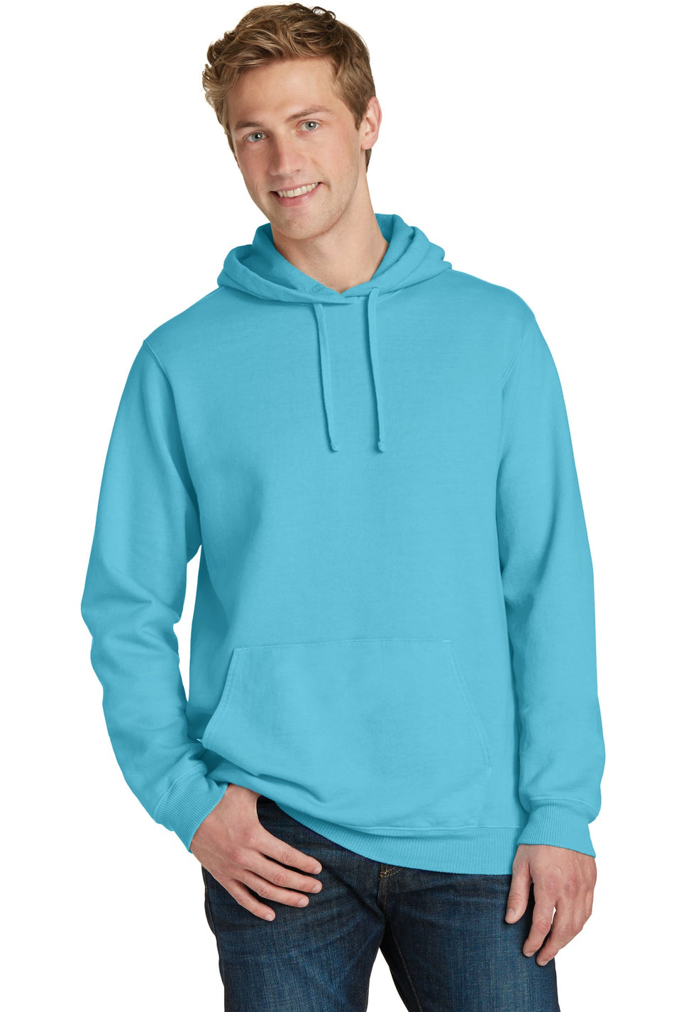 Port & Company ® Beach Wash ® Garment-Dyed Pullover Hooded Sweatshirt. PC098H - Tidal Wave - Port & Company PC098H Sweatshirts/Fleece Port & Company Tidal Wave S