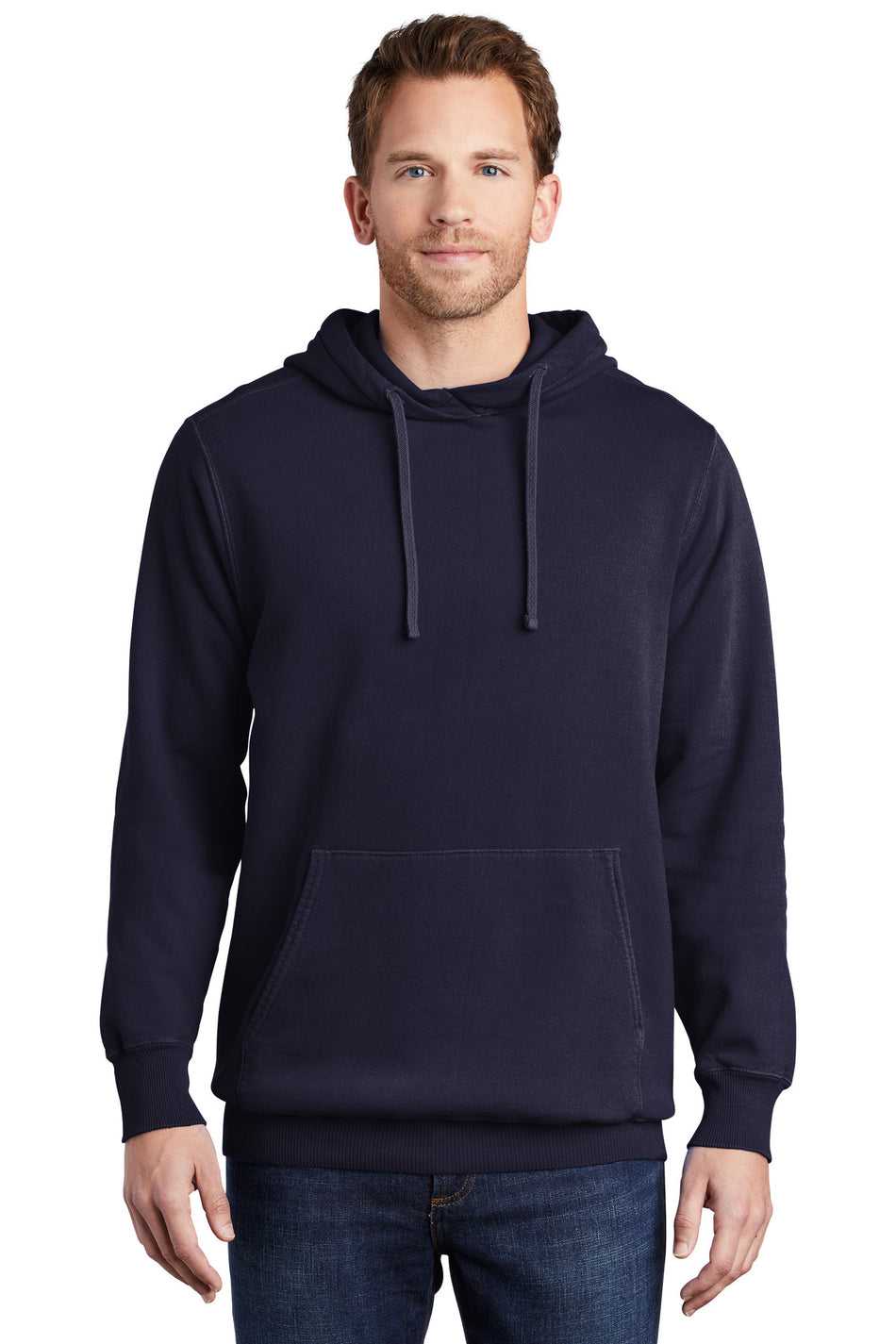 Port & Company ®  Beach Wash ®  Garment-Dyed Pullover Hooded Sweatshirt. PC098H - True Navy - Port & Company PC098H