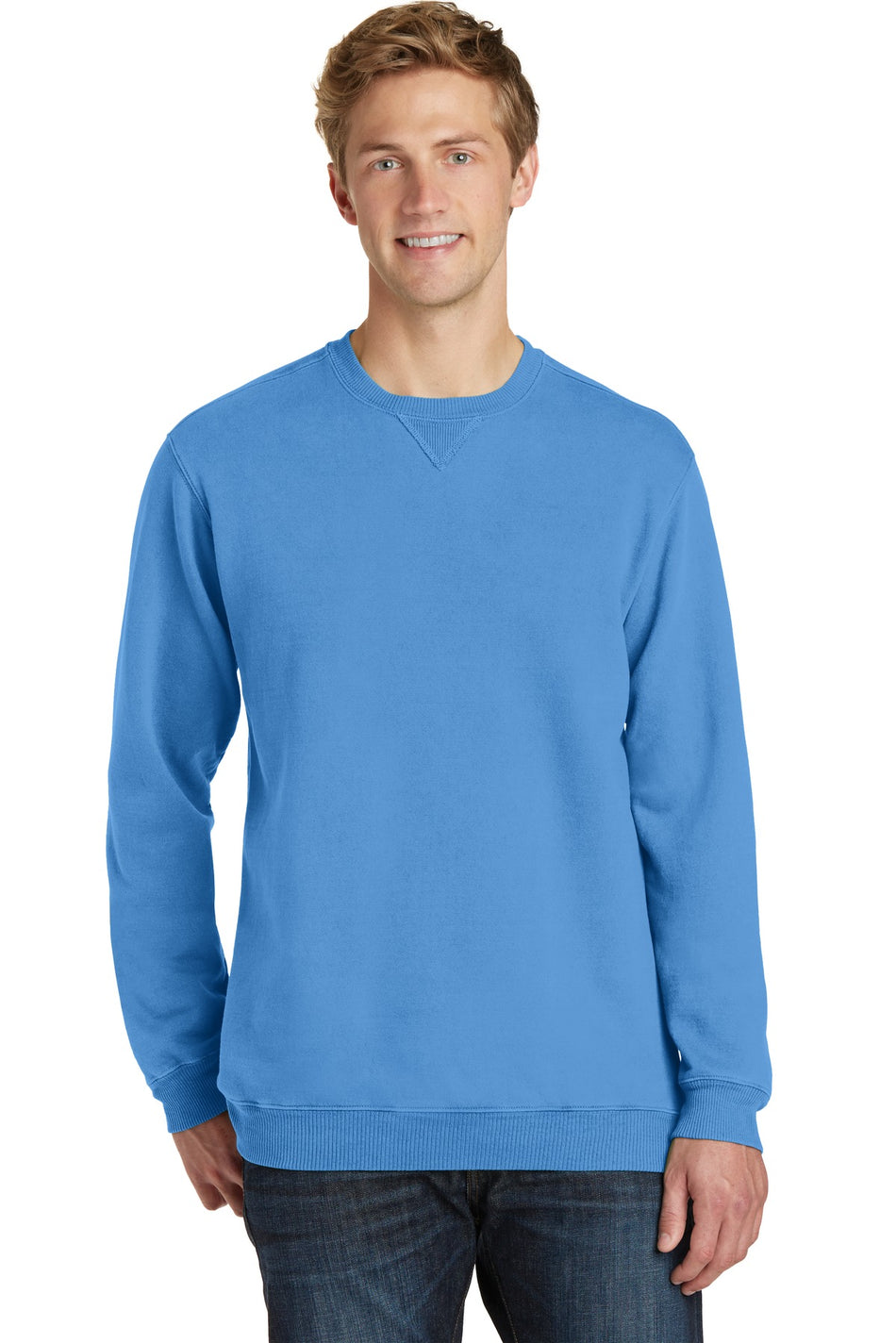 Port & Company ® Beach Wash ® Garment-Dyed Crewneck Sweatshirt PC098 - Blue Moon - Port & Company PC098 Sweatshirts/Fleece Port & Company Blue Moon S