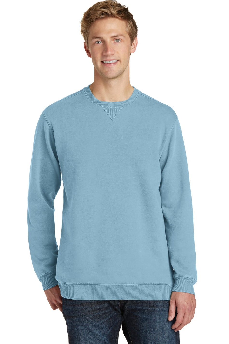 Port & Company ® Beach Wash ® Garment-Dyed Crewneck Sweatshirt PC098 - Mist - Port & Company PC098 Sweatshirts/Fleece Port & Company Mist S