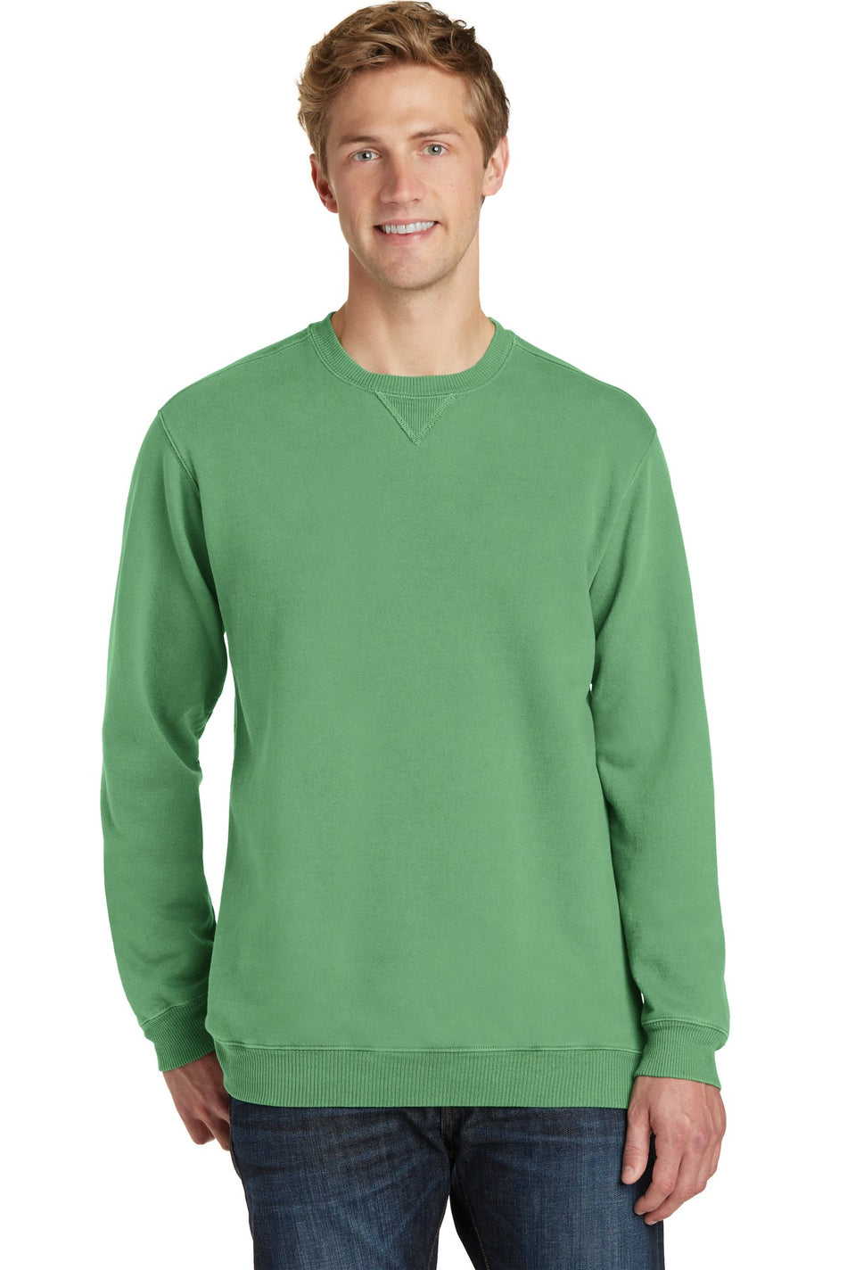 Port & Company ® Beach Wash ® Garment-Dyed Crewneck Sweatshirt PC098 - Safari - Port & Company PC098 Sweatshirts/Fleece Port & Company Safari S