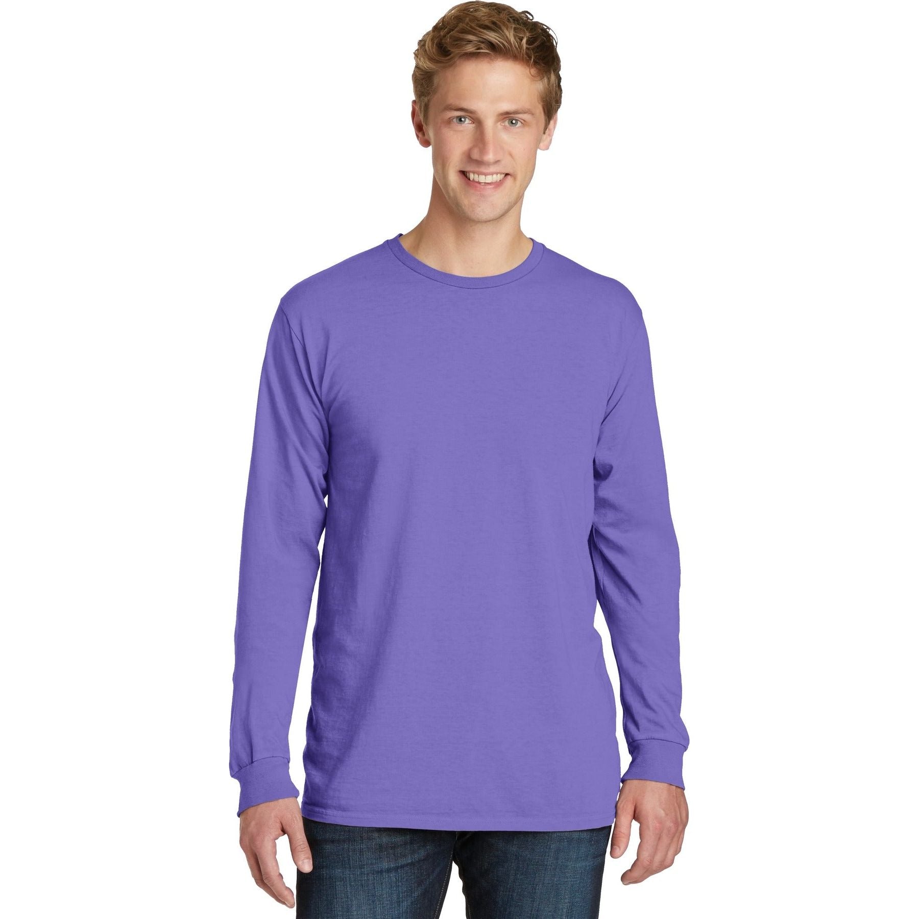 Port & Company ® Beach Wash ® Garment-Dyed Long Sleeve Tee PC099LS - Amethyst - Port & Company PC099LS T-Shirts Port & Company