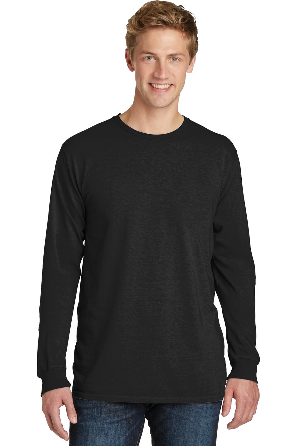 Port & Company ® Beach Wash ® Garment-Dyed Long Sleeve Tee PC099LS - Black - Port & Company PC099LS T-Shirts Port & Company Black S