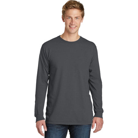 Port & Company ® Beach Wash ® Garment-Dyed Long Sleeve Tee PC099LS - Coal - Port & Company PC099LS T-Shirts Port & Company