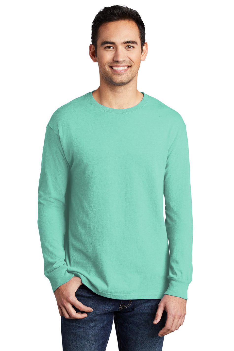 Port & Company ®  Beach Wash ®  Garment-Dyed Long Sleeve Tee PC099LS - Cool Mint - Port & Company PC099LS