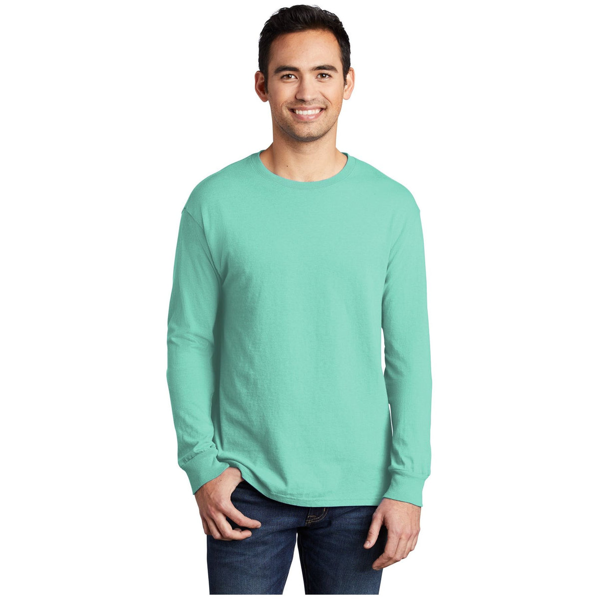 Port & Company ® Beach Wash ® Garment-Dyed Long Sleeve Tee PC099LS - Cool Mint - Port & Company PC099LS T-Shirts Port & Company