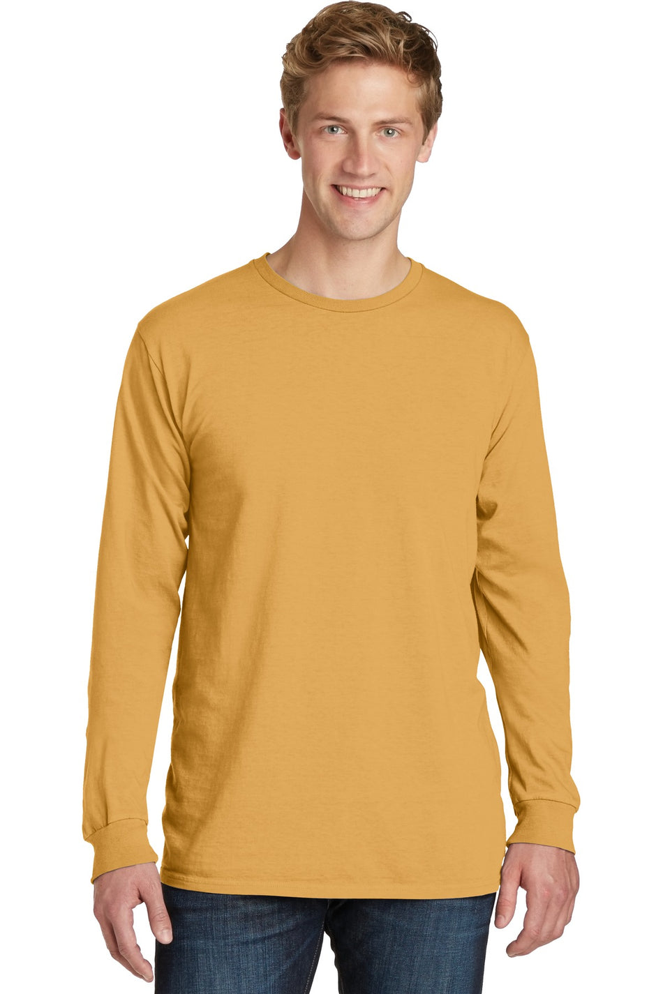 Port & Company ®  Beach Wash ®  Garment-Dyed Long Sleeve Tee PC099LS - Dijon - Port & Company PC099LS