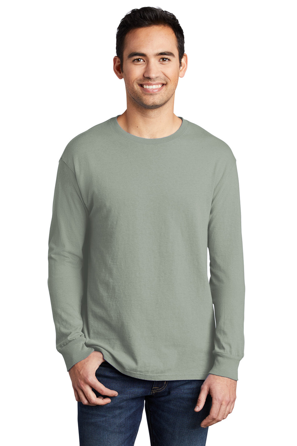 Port & Company ®  Beach Wash ®  Garment-Dyed Long Sleeve Tee PC099LS - Dove Grey - Port & Company PC099LS